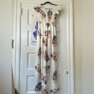 Floral off the shoulder maxi dress, perfect condition